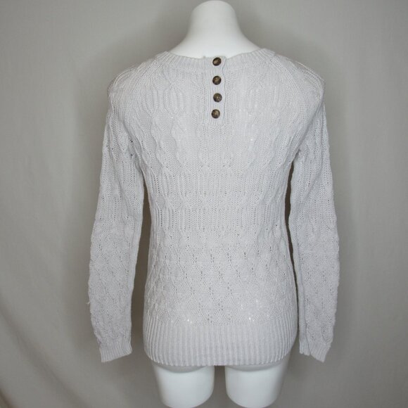 Sparrow Anthropologie Light Gray Cable Knit Sweater Women's M Medium - Picture 3 of 8